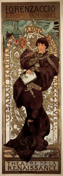  1896 Tableau - Lorenzaccio 1896 Art Nouveau tchèque Alphonse Mucha